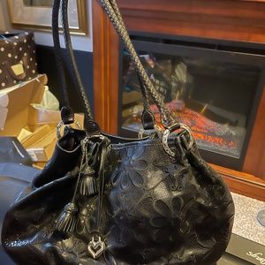 Brighton embroidered leather shoulder bag
